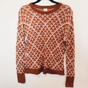 A New Day Retro Sweater Brown & Pink